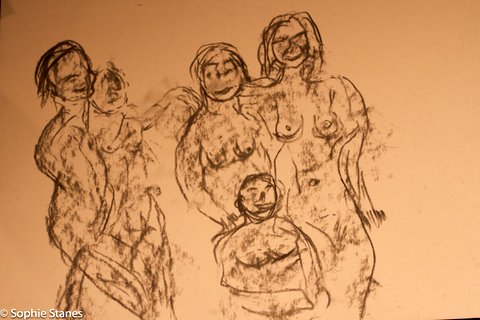 first pose with a couple models from the audience