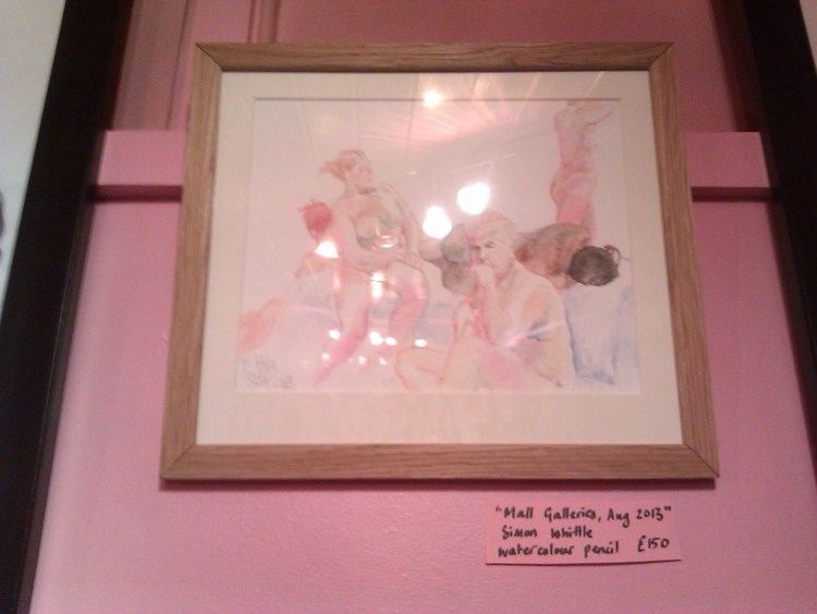 Simon Whittle's watercolour and pencil picture from our event at The Mall Galleries this August