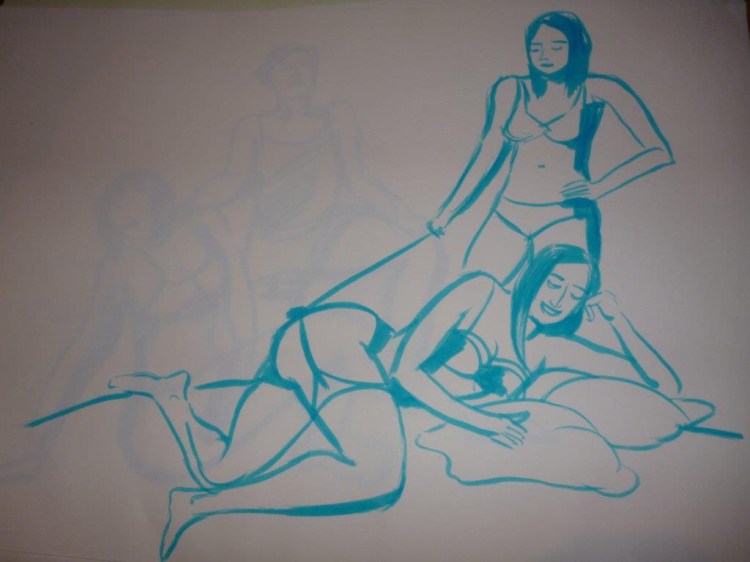 These fabulous felt-tip pen line drawings are by Lily Lemaire